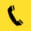 Black Telephone handset icon isolated on yellow background. Phone sign. Call support center symbol. Communication technology. Long shadow style. Vector.